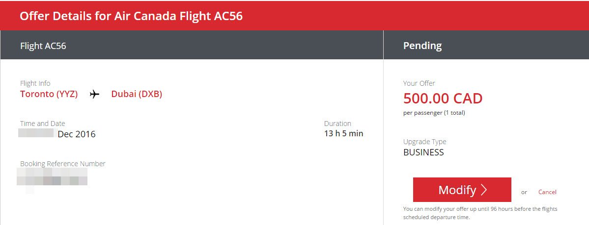 to bid for upgrade on Air Canada - Air Canada bid upgrade - Points Miles and Bling