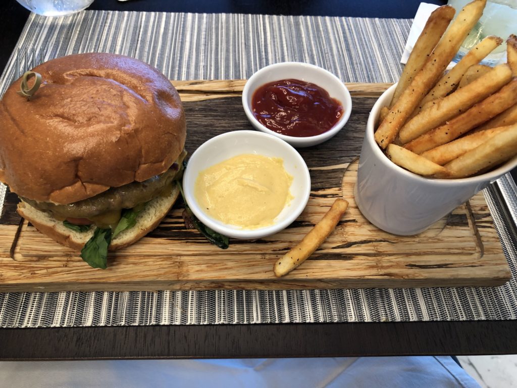 American Airlines Flagship Dining Burger