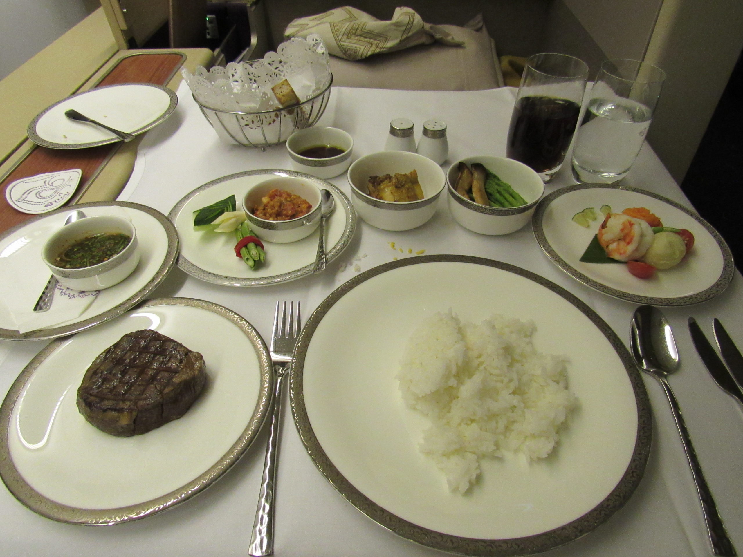 thai airways a380 first class food