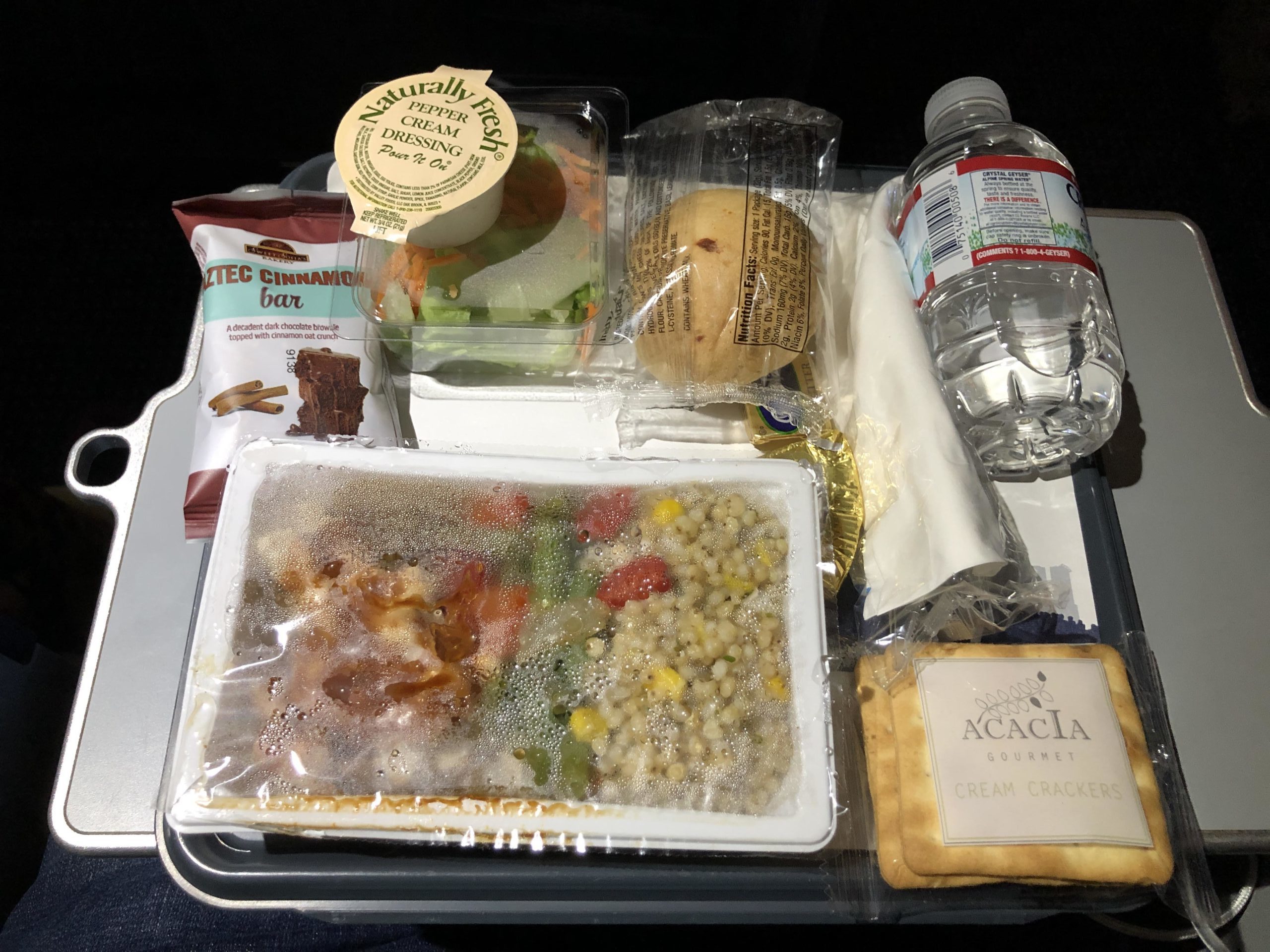 American Airlines Economy Class Dinner