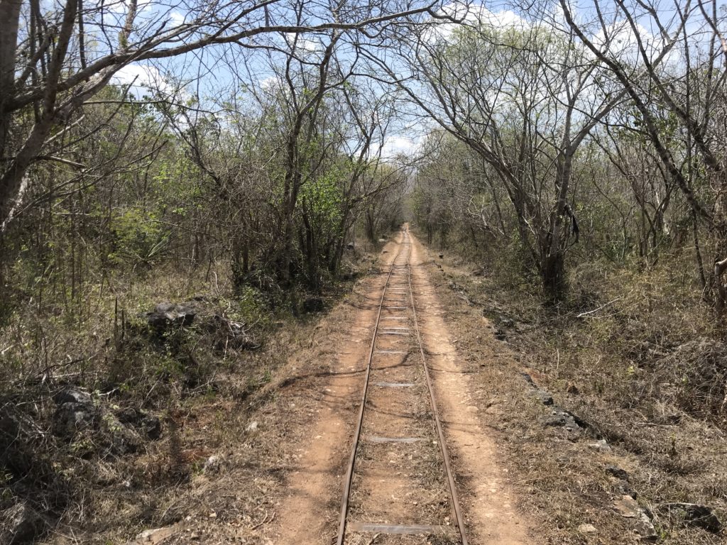 three Chunkanán cenotes - rail transportation