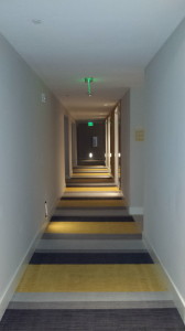 Colorful hallway at the new HIlton Cabana.