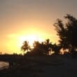 a sunset over a beach