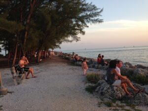 Locals and tourists alike hang out at Ft. Zach to wait for the big show - the sunset!