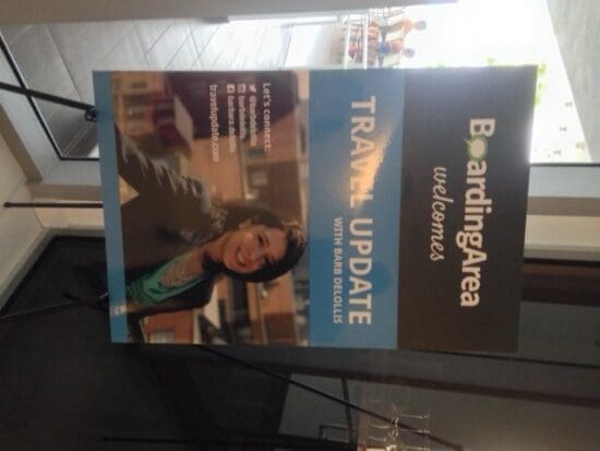 a sign with a woman on it