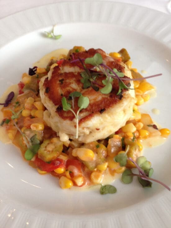 a plate of food on a white plate