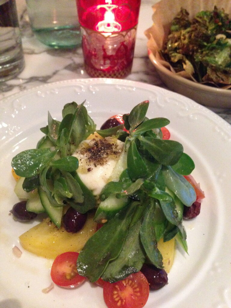 This delicious version of a caprese salad included a mix of tomatoes. Photo by Barb DeLollis.