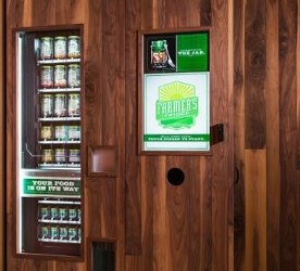 a vending machine with a display