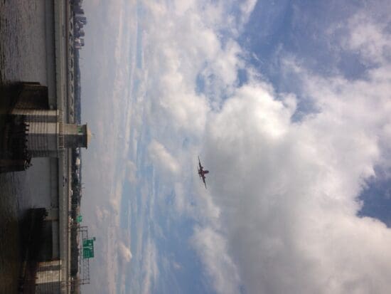 an airplane flying in the sky