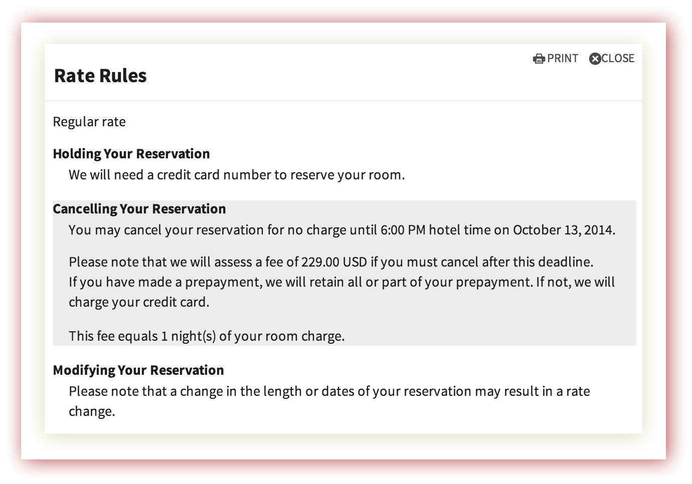 Booking Cancellation Policy Template
