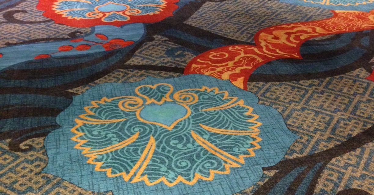 Hotel carpeting can be ugly, but this Dallas hotel gets it right