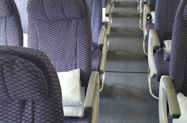 rows of seats in a plane