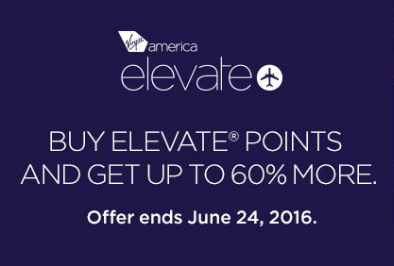 Up to 60% Bonus on Virgin America Elevate Points