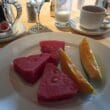 a plate of watermelon and melon slices