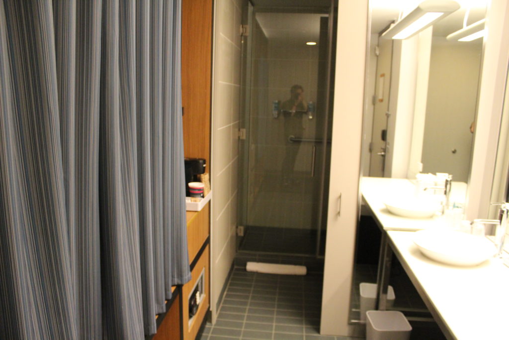 Aloft Hotel bathroom and closet