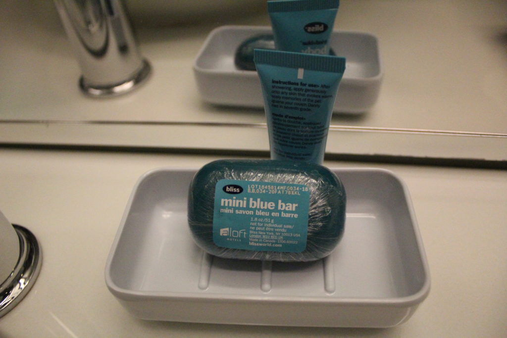 Aloft Hotel Bliss blue soap bar