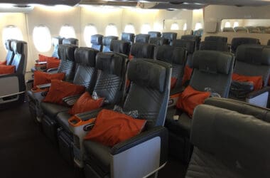 a row of seats in an airplane