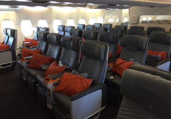 a row of seats in an airplane