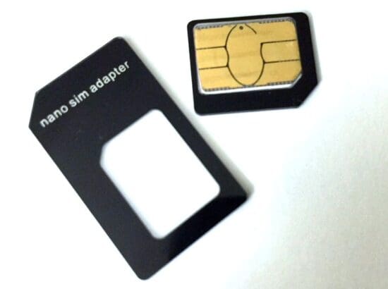 a sim card with a chip