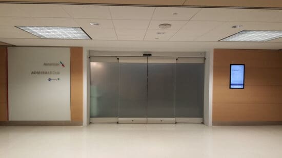 a glass doors in a building