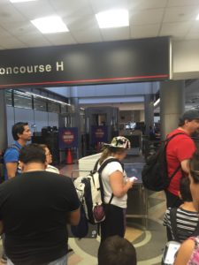 TSA lanes that are unoccupied during a two hour wait 