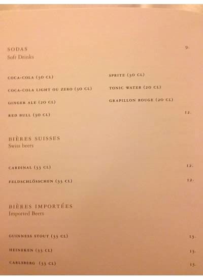 a menu of a restaurant