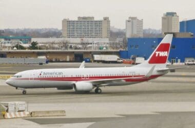 an airplane on the runway