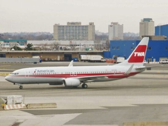 an airplane on the runway