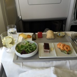 Lunch served in a tray in fine China.