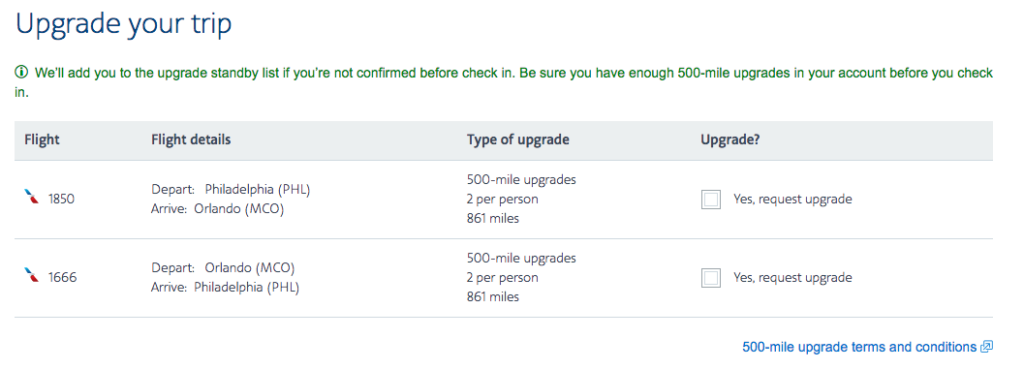 You can request an upgrade from AA.com or the AA app!