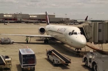 a plane at an airport