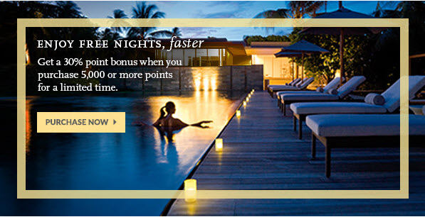 Purchase Hyatt Gold Passport points with 30% bonus