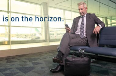 a man sitting in an airport