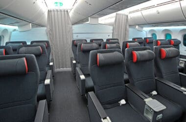 a row of seats in an airplane