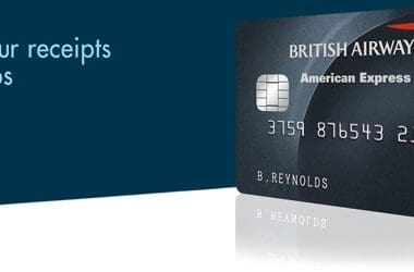 a credit card with a blue background