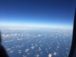 Somewhere over the Caribbean.