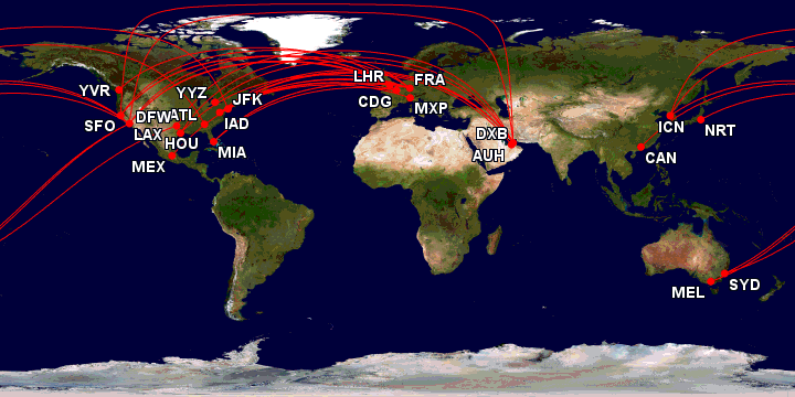 american airlines a380 routes