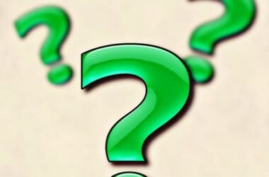 a group of green question marks