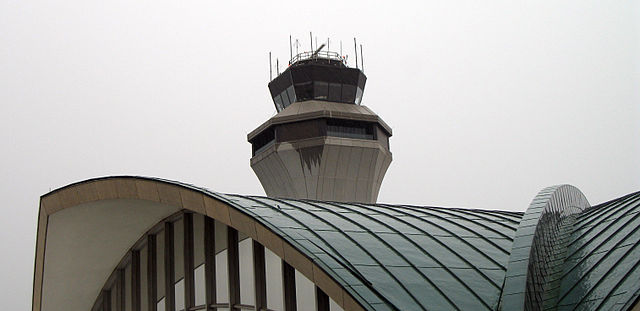 a close-up of a control tower