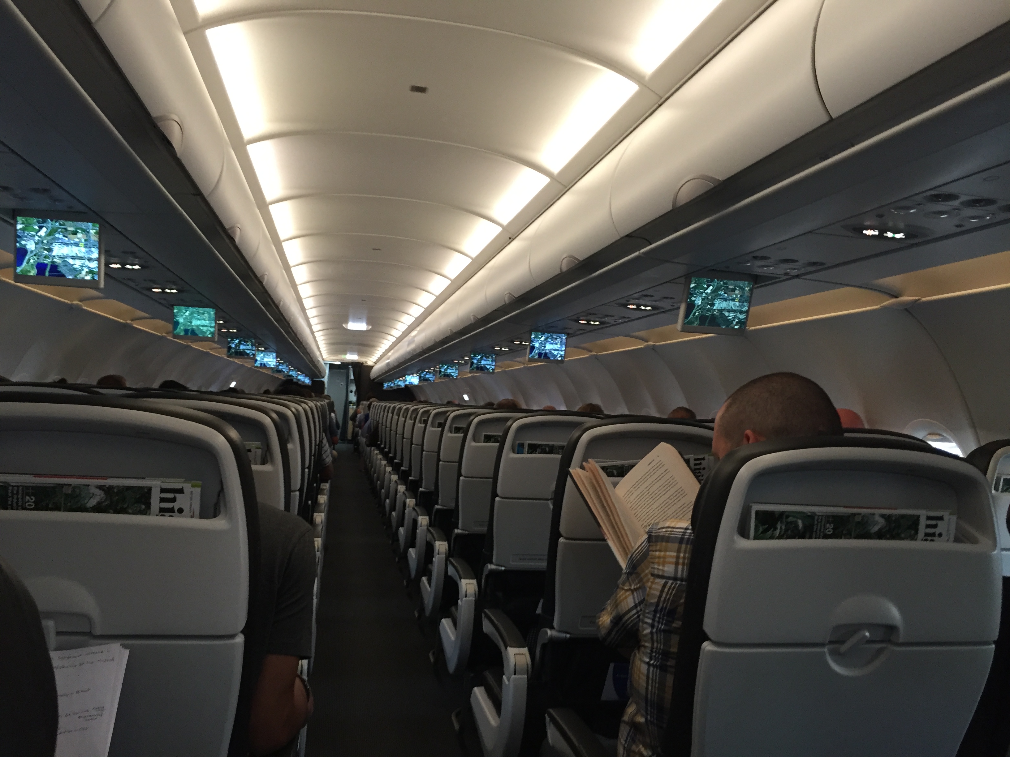 a row of seats in an airplane