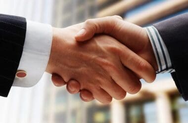 a close-up of a handshake