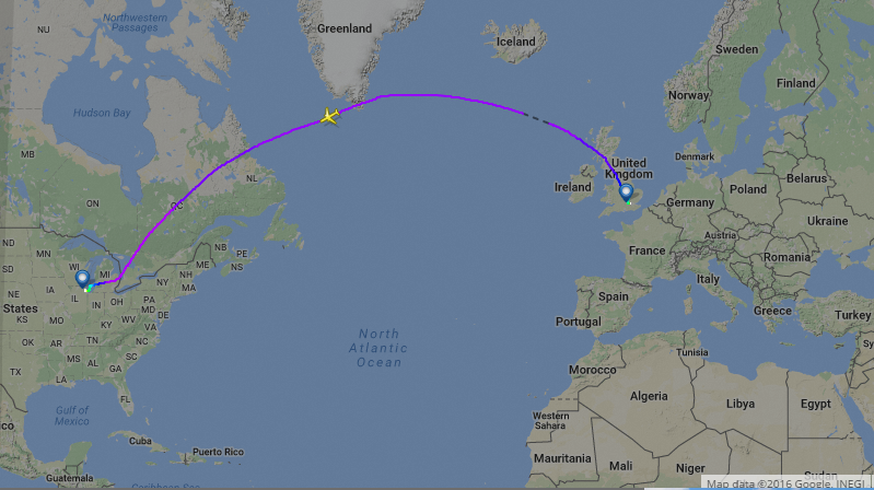 Virgin Atlantic VS39 Flight Path (Image: Flightradar24)