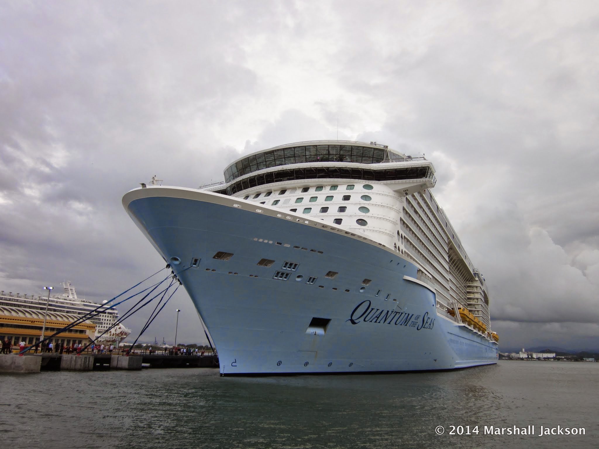 a large cruise ship in the water