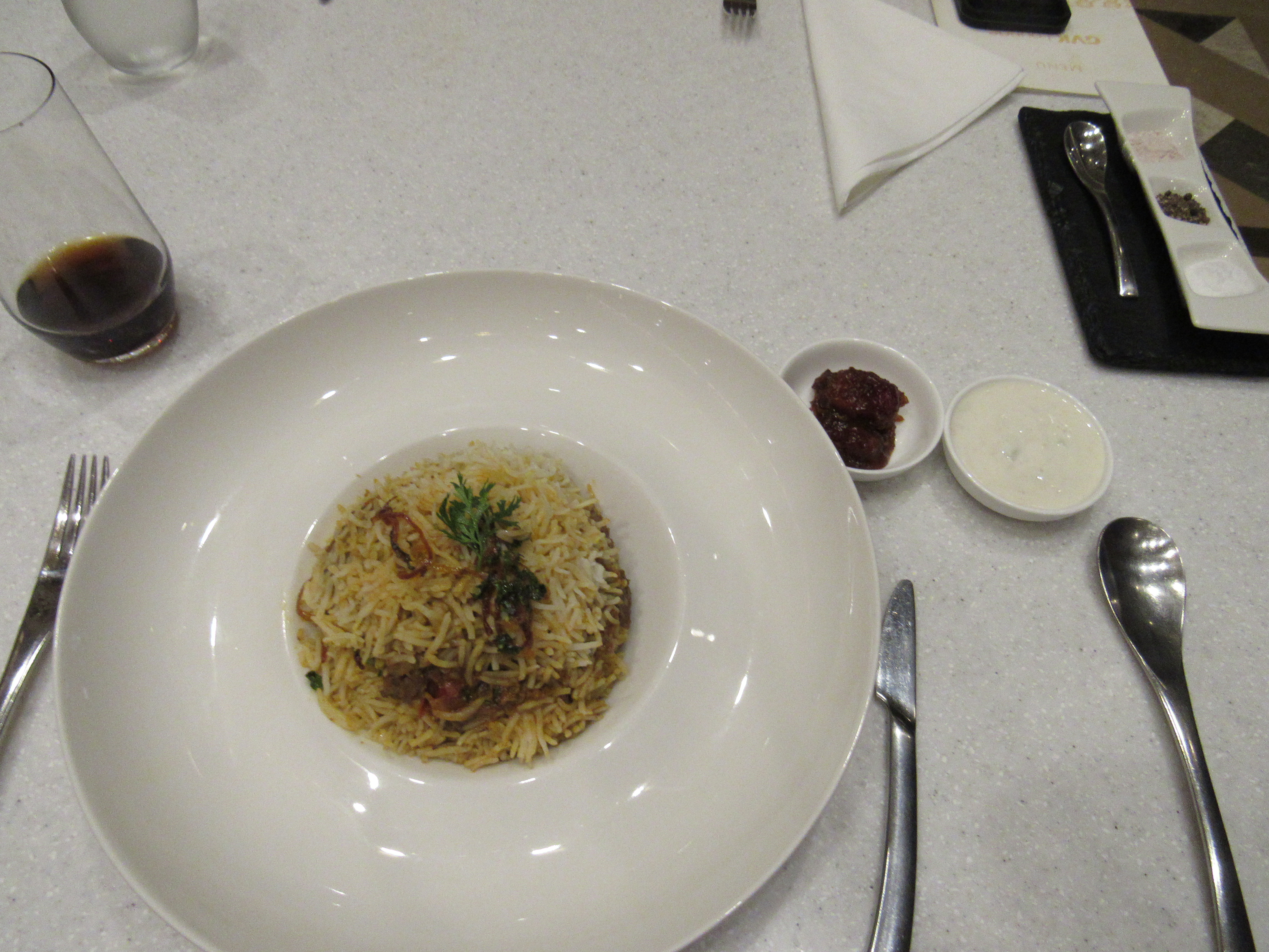 GVK First Class Lounge Lamb Biryani