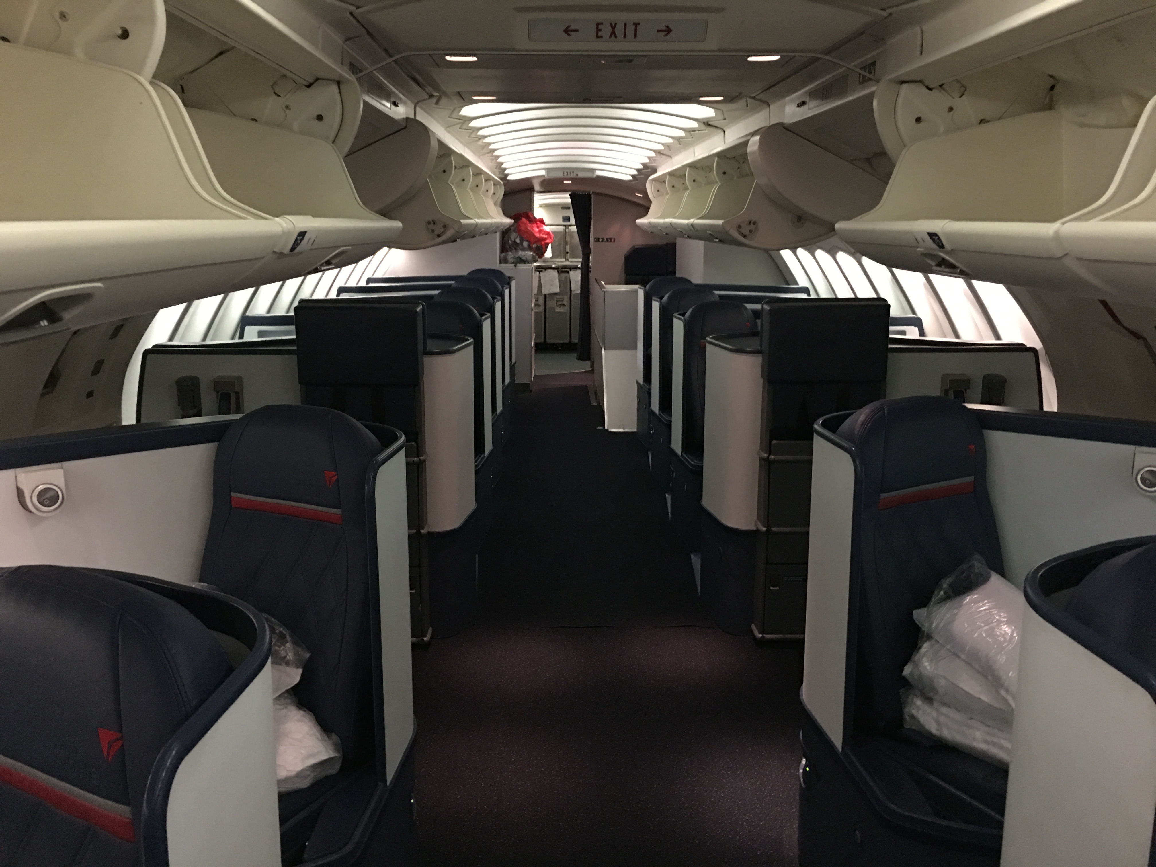 the inside of an airplane