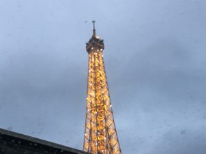 eiffel tower, dusk