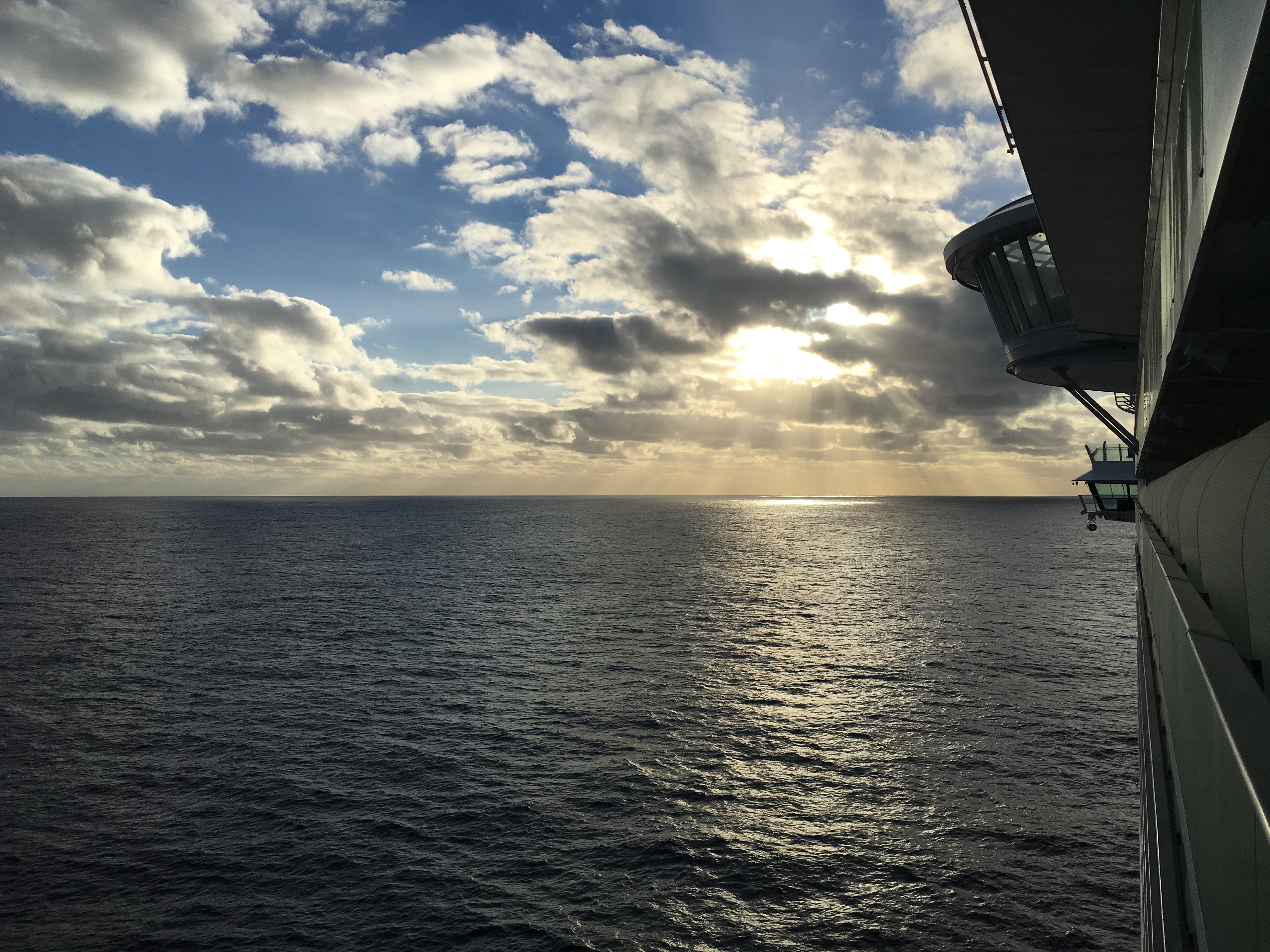 a view of the ocean from a cruise ship