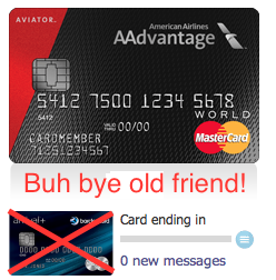 a credit card with a red and black background