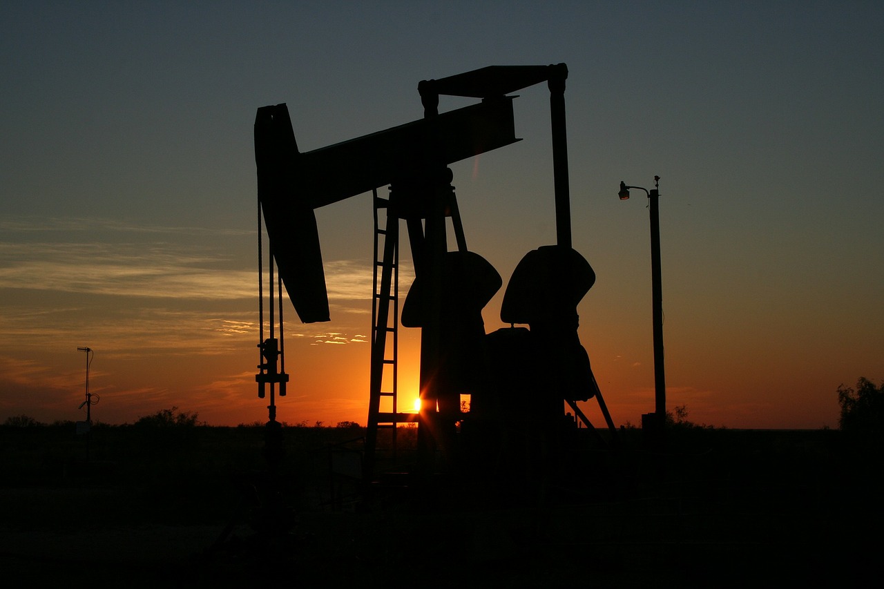 a silhouette of a oil pump