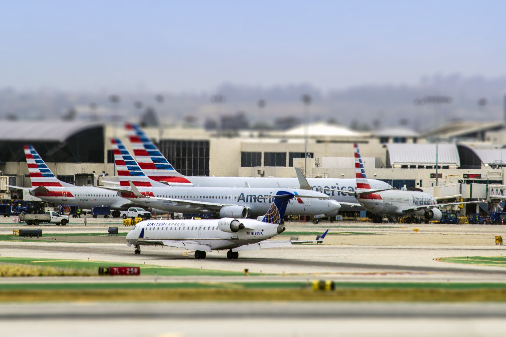 airplanes on the runway